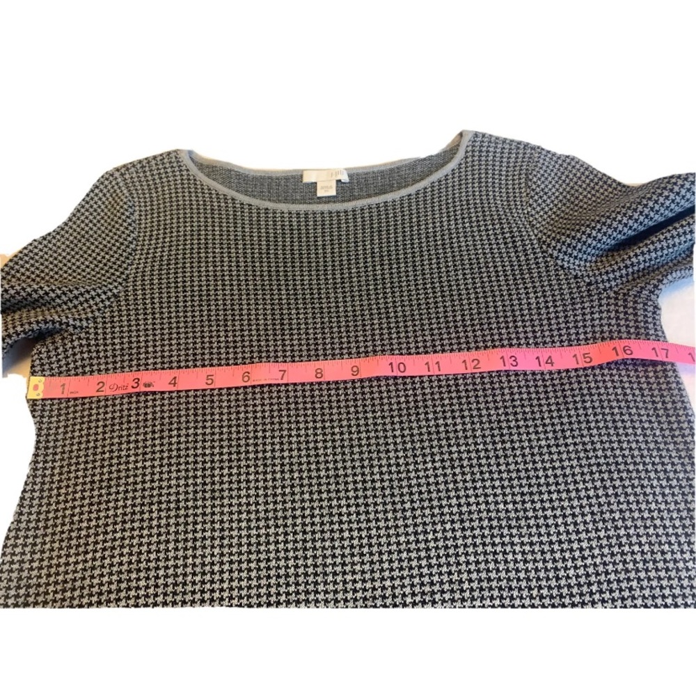 J Jill womens XS Gray Black Houndstooth sweater dress - Picture 8 of 10